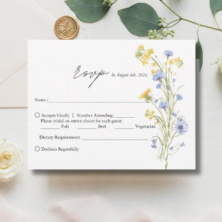 Elegant vildblomma bröllops RSVP-kort OSA Kort