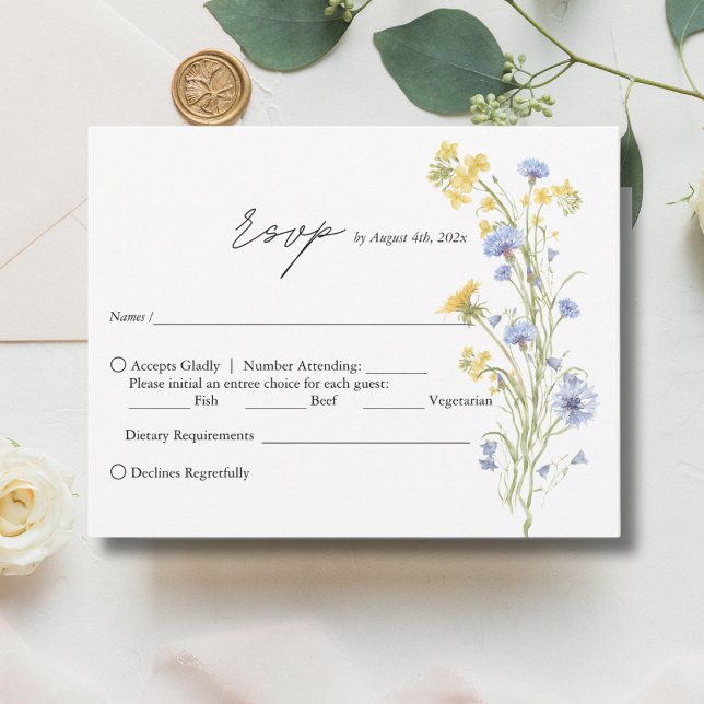 Elegant vildblomma bröllops RSVP-kort OSA Kort (Skapare uppladdad)