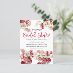 Elegant vildblomma bröllopsdusch-inbjudan vykort