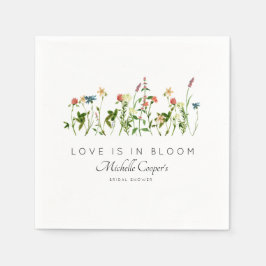 Elegant vildblomma bröllopsdusch pappersservett