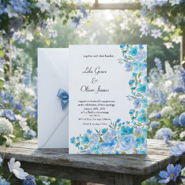 Elegant vildblomma bröllopsinbjudan inbjudningar