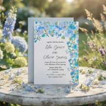 Elegant vildblomma bröllopsinbjudan