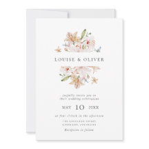 Elegant vildblomma bröllopsinbjudan