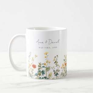 Elegant vildblomma bröllopspresent kaffemugg