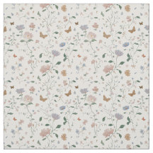 Elegant vildblomma & fjäril Toile-De-Jouy