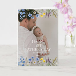 Elegant vildblomma första fars dag foto pappa kort