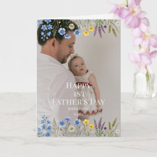 Elegant vildblomma första fars dag foto pappa kort