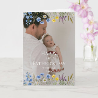 Elegant vildblomma första fars dag foto pappa kort