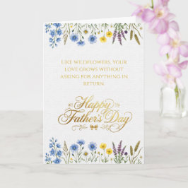 Elegant Vildblomma Guld Fars Dag Pappa Kort