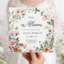 Elegant vildblomma kärlek i blom Bröllopsdusch