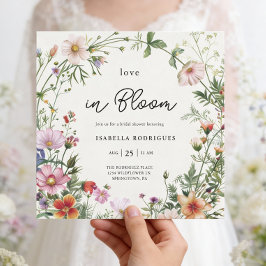 Elegant vildblomma kärlek i blom Bröllopsdusch Inbjudningar