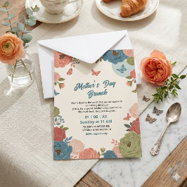 Elegant vildblomma morsdagsbrunch-inbjudan  inbjudningar