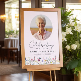 Elegant Vildblomma Rosa Foto Firande av Livet Poster