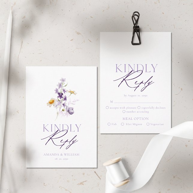 Elegant Vildblomma RSVP-kort OSA Kort (Skapare uppladdad)