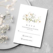 Elegant Vildblomma Utomhus Bröllop RSVP
