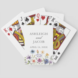 Elegant Vildblomma Vårbröllop Personlig Casinokort