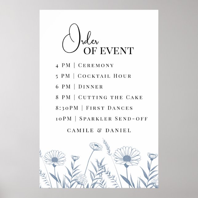 Elegant vildblomma Vinca Bröllop Poster (Framsidan)