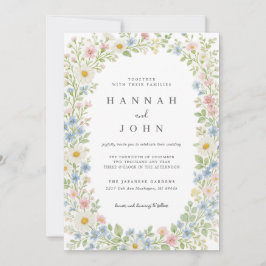 Elegant vildblommabridal inbjudan