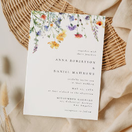 Elegant vildblommabridal inbjudan