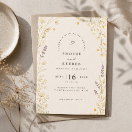 Elegant vildblommabruk inbjudningar