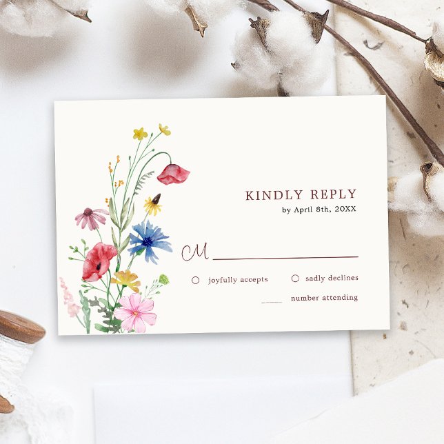 Elegant Vildblommor Bröllop RSVP-kort OSA Kort (Skapare uppladdad)