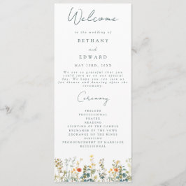 Elegant vildblommshäfte för bröllop program