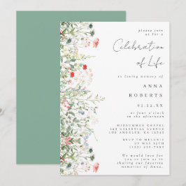 Elegant Vildblomsfält Firande Av Livet Inbjudningar