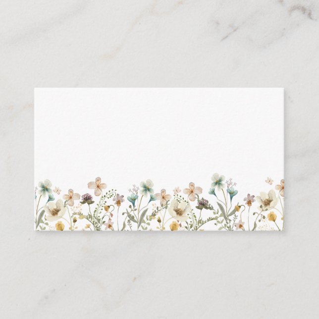 Elegant vildblomsföljekort tilläggskort (Framsida)