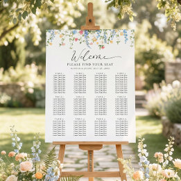 Elegant vildblomster-hyllningskort för brölloppssi poster