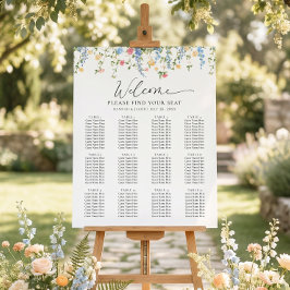 Elegant vildblomster-hyllningskort för brölloppssi poster
