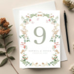 Elegant vildblomsterträdgård Blommig Bordnummer Bordsnummer<br><div class="desc">Designad för att samordna med vår vildblomstersamling,  har detta anpassningsbara bordnummerkort en krans av vårens vildblommor med klassisk text. För mer avancerad anpassning av denna design,  t.ex. ändra layout,  teckensnitt eller textstorlek,  klicka på "ANPASSA"-knappen ovan. Vänligen kontakta mig för eventuella frågor!</div>