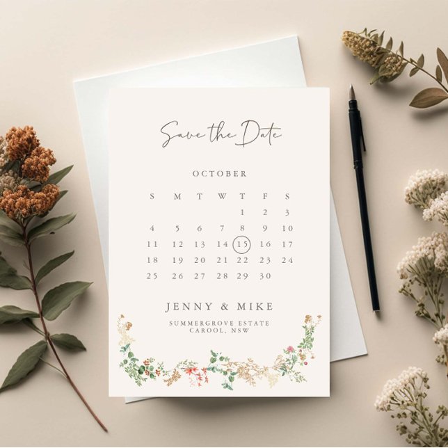 Elegant vildblomsterträdgård blommig inbjudningar (Skapare uppladdad)