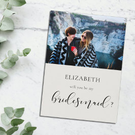 Elegant Vill du vara min brudtjänare fotokort Inbjudningar
