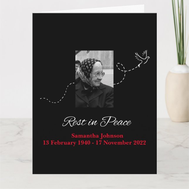 Elegant Vilt in Peace Condolence Kort (Framsida)