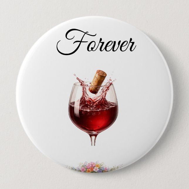 Elegant Vin - Bröllopsknappar Knapp (Framsida)