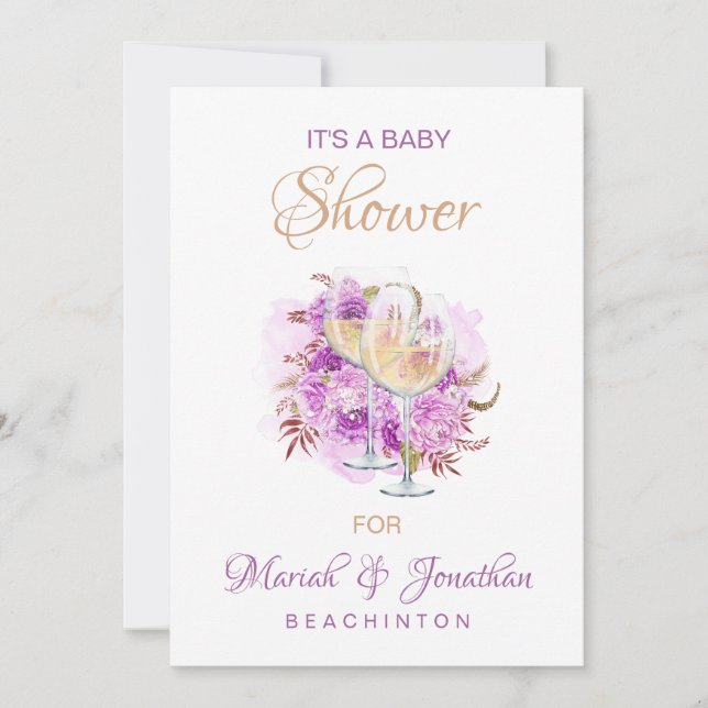 *~* Elegant Vin Cheese BABY SHOWER Inbjudningar (Framsida)