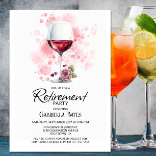 Elegant Vin Glass Pension Party Inbjudningar