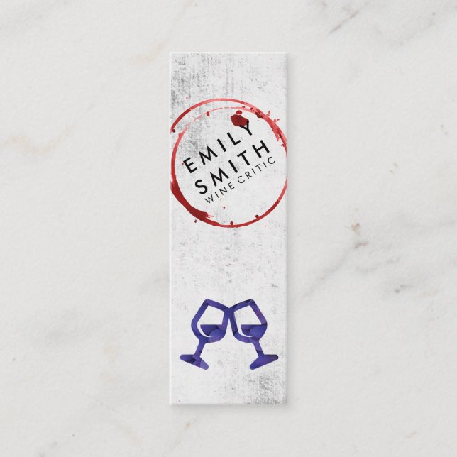 Elegant Vin Glass Rustic | Toast | Vin Stain Mini Visitkort (Framsida)