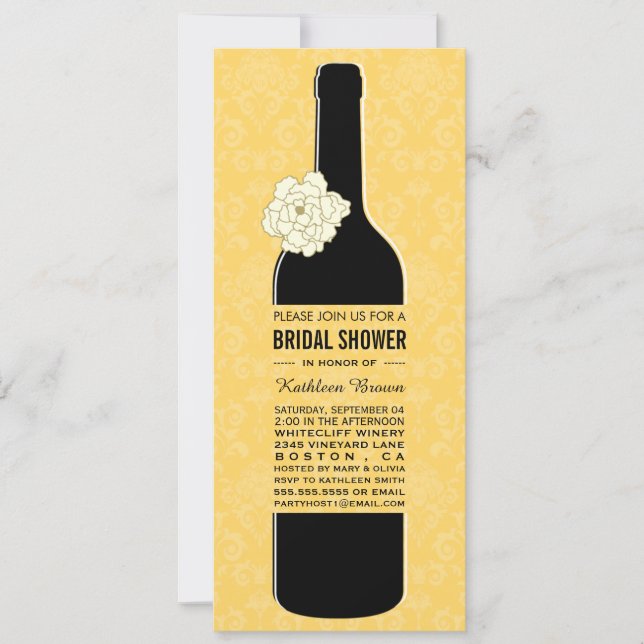 Elegant Vin Inbjudningskort för möhippa (Framsida)