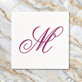 Elegant Vin Monogram Initial Pappersservett