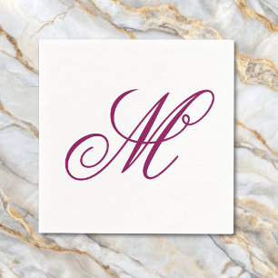 Elegant Vin Monogram Initial Pappersservett