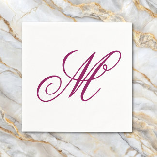 Elegant Vin Monogram Initial Pappersservett