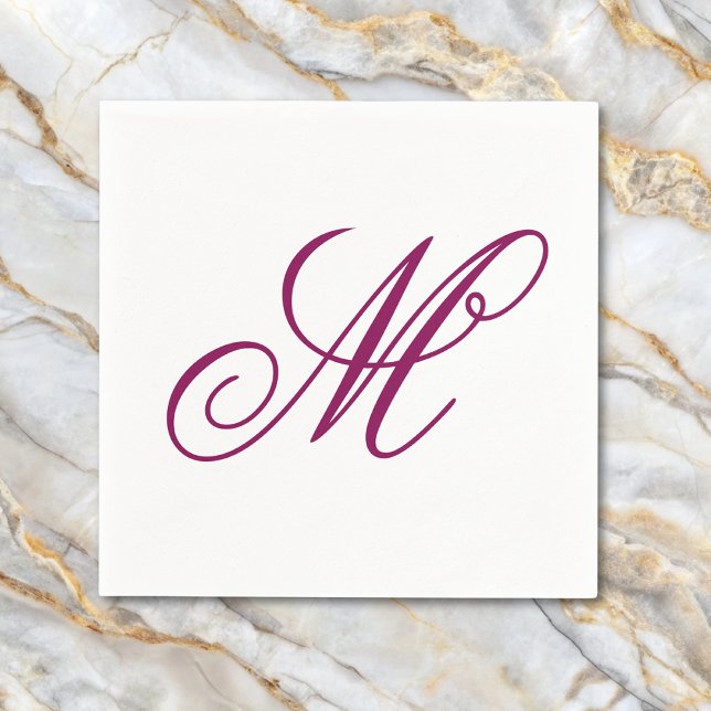 Elegant Vin Monogram Initial Pappersservett (Skapare uppladdad)
