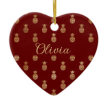 Elegant Vin och Guld Personligen ananas