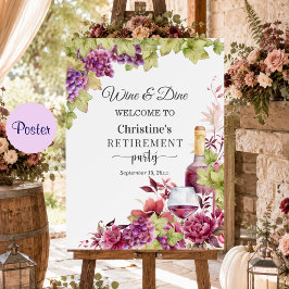 Elegant vin- och matservering Pensionärsfest välko Poster
