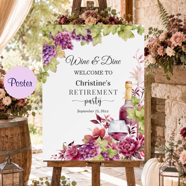 Elegant vin- och matservering Pensionärsfest välko Poster (Skapare uppladdad)