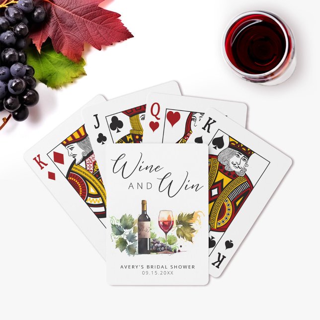 Elegant Vin och Win Watercolor Winery Casinokort (Skapare uppladdad)