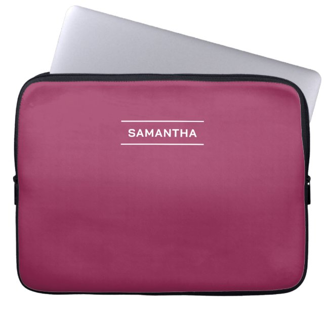 Elegant Vin Red med Namn Laptop sleeve (Framsidan)