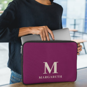 Elegant Vin Red Monogram Laptop sleeve