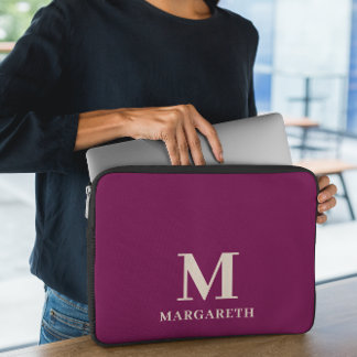 Elegant Vin Red Monogram Laptop sleeve